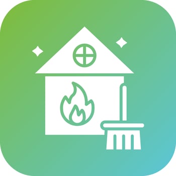 Fire Damage Cleaning Vector Icon Style