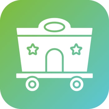 Circus Wagon Vector Icon Style