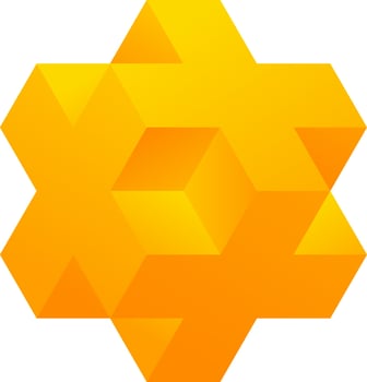 3d optical illusion of cross shape. 3d cross of cube. 3d geometric cross cube of block. Vector illustration for logo, design or art with perspective illusion blocks