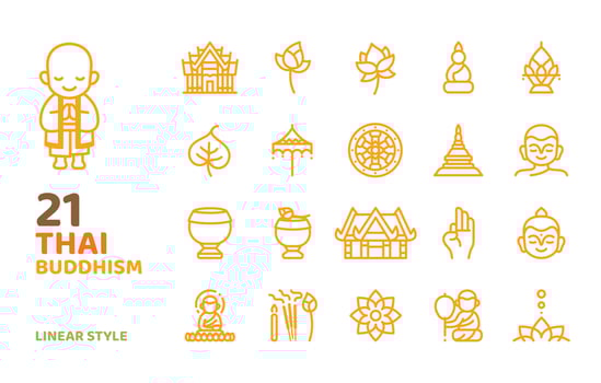 thai buddhism line icon style vector illustration