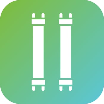 Fluorescent Lamp Vector Icon Style