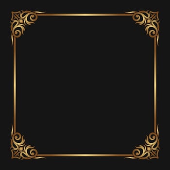 gold vintage frame border ornament vector