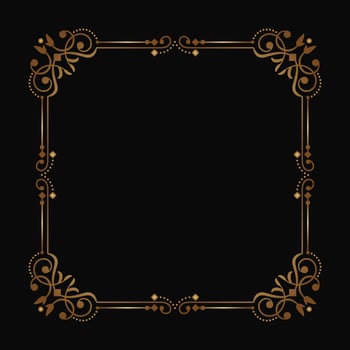 gold vintage frame border ornament vector