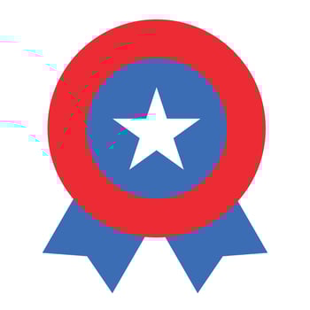 american badge of memorial day flat icon set vector