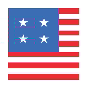 american flag of memorial day flat icon set vector