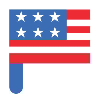 american flags of memorial day flat icon set vector