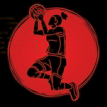 Basketball Female Player Action vector