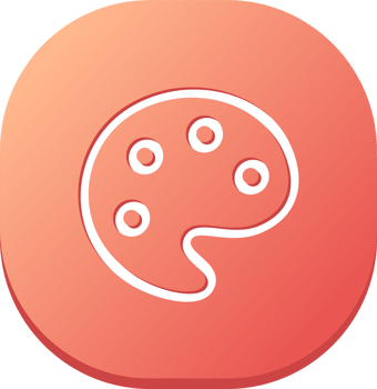 Palette icon in flat design style. Art signs illustration. png