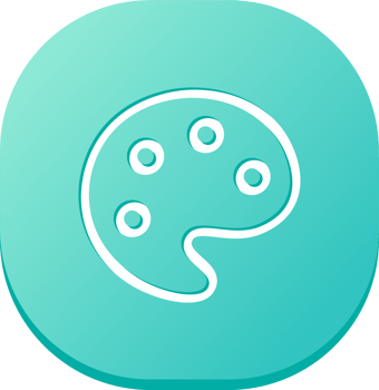 Palette icon in flat design style. Art signs illustration. png