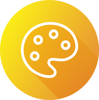 Palette icon in flat design style. Art signs illustration. png