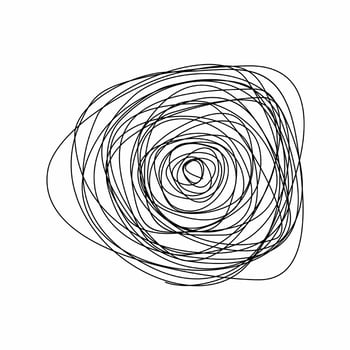 Black one scribble isolated on white background. vector