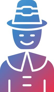 Vector Design Pilgrim Icon Style