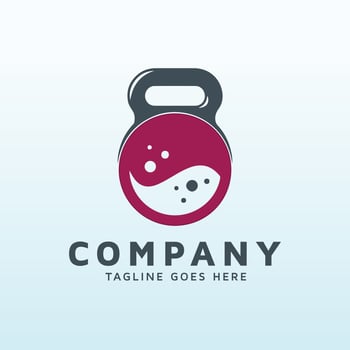 washes logo design with fitness gym icon vector