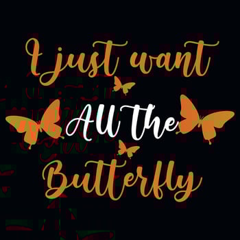 Butterflies typography tshirt design vector