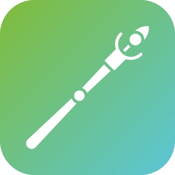 Mage Staff Vector Icon Style