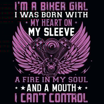 Biker girl graphics tshirt design vector