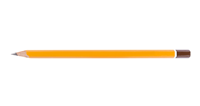 One pencil isolated on a transparent background. Stock photo png