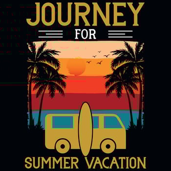 Summer surfing typography graphics tshirt design vector