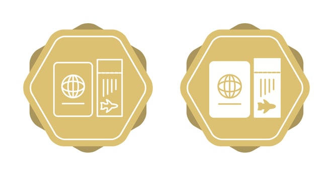 Ticket and Passport Vector Icon