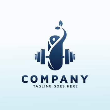 Hometown Pharmacy logo design with fitness icon. vector