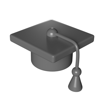 3D icon cute Graduation university or college black cap. Graduate college, high school, Academic or university cap. Hat for degree ceremony. illustration isolated transparent png background