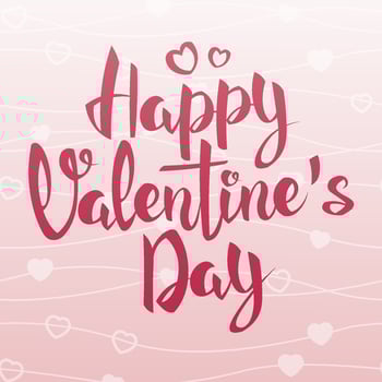 Valentine s day card with handwritten lettering on pink background.Happy Valentine s Day. Poster, banner, flyer, postcard with a congratulatory inscription vector