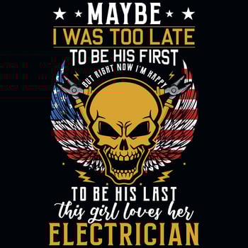 Electrician graphics tshirt design vector