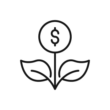 Editable Icon of Money Tree Growing, Vector illustration isolated on white background. using for Presentation, website or mobile app