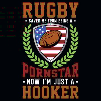 Rugby playing graphics tshirt design vector