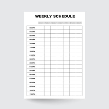 Weekly schedule Planner,Weekly planner template,Weekly planner sheet,Weekly Organiser,Weekly Agenda,Weekly Layout,Weekly Template,Weekly Layout,Hourly Schedule,Weekly Review vector