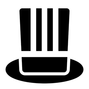 american circus hat of memorial day solid icon set vector
