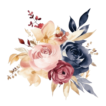 Watercolor flower element png