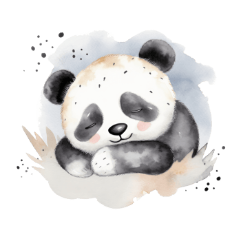 Cute watercolor night panda. png