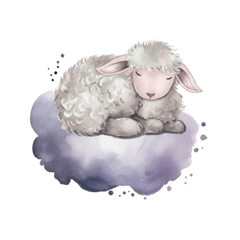 Cute watercolor night sheep. png