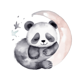 Cute watercolor night panda. png