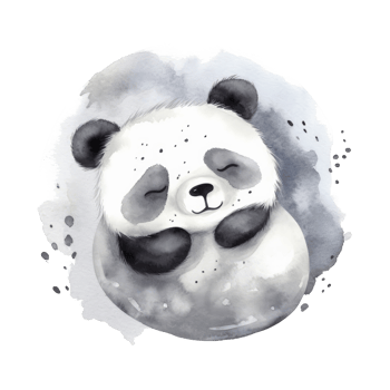 Cute watercolor night panda. png