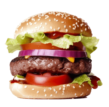 Tasty beef burger. png
