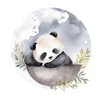 Cute watercolor night panda. png