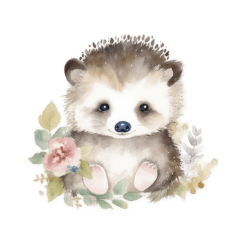 Cute watercolor hedgehog. png