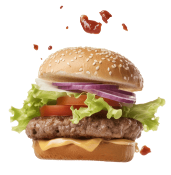Tasty beef burger. png