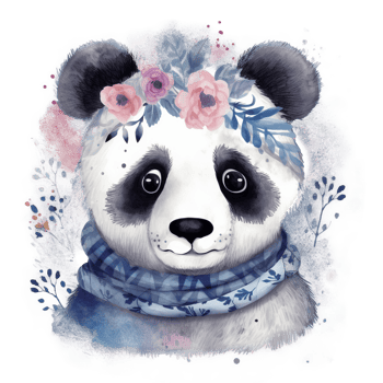 Cute watercolor panda isolated. png