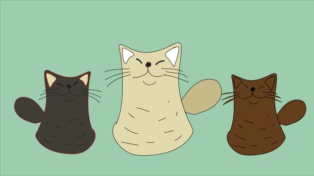 cute cat illustration, cat clipart, cute cat vector