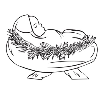 Christmas Christian baby Jesus nativity scene vector