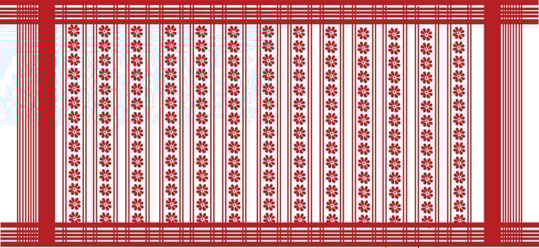 gamusa or gamosa. cloth with a gamosa design. The indigenous Assamese people consider the gamosa, also known as the gamusa, to be a sacred object. vector