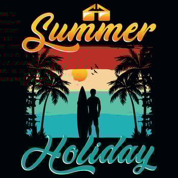 Summer surfing graphics tshirt design vector