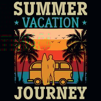 Summer surfing graphics tshirt design vector