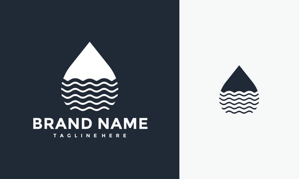 simple water waves logo vector