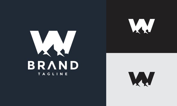 initials W mount logo vector