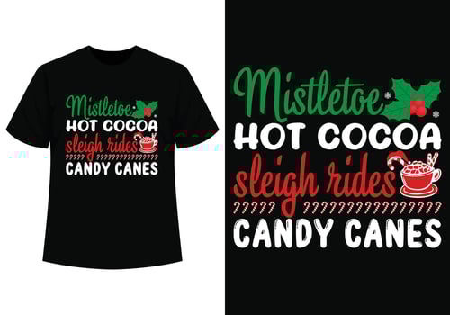 Candy canes christmas tshirt design vector