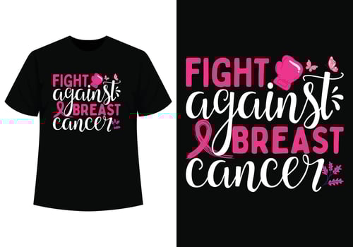 Fight against breast cancer t-shirt vector
